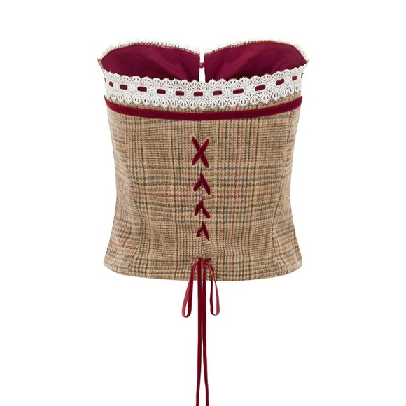 With Jean Sabrin Corset Top in Check - Picture 2 of 8